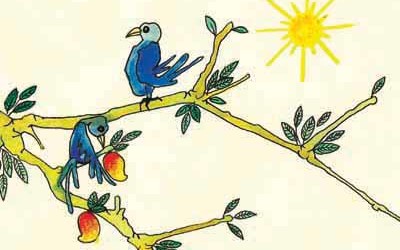 TWO BIRDS ON A TREE